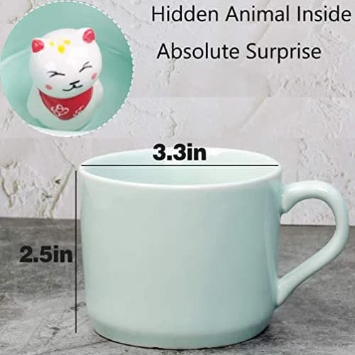 Ponerine Fortune Cat Coffee Mug 237ml (8 Fl Oz) | Hidden Animal Surprise Inside thumbnail 3