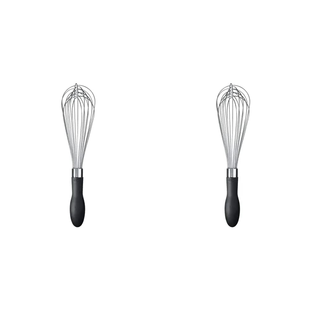 OXO Good Grips 11-Inch Better Balloon Whisk & 9-Inch Whisk Set | Polished Stainless Steel, Dishwasher Safe — Silver