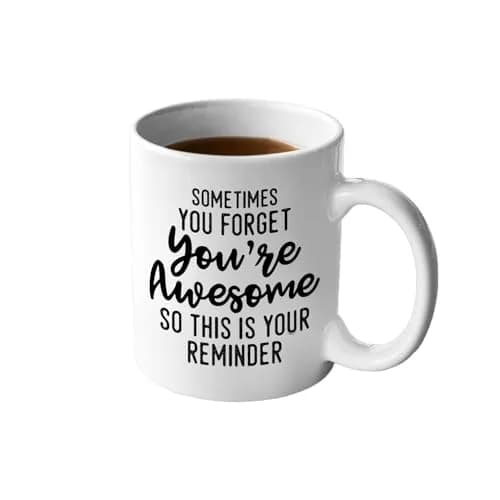 Veracco Sometimes You Forget You're Awesome Mug – Inspirational Coffee Mug for Women & Men – 11oz Ceramic Mug thumbnail 1