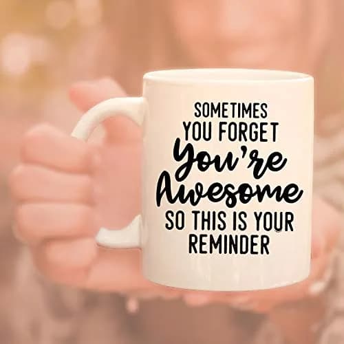 Veracco Sometimes You Forget You're Awesome Mug – Inspirational Coffee Mug for Women & Men – 11oz Ceramic Mug thumbnail 6