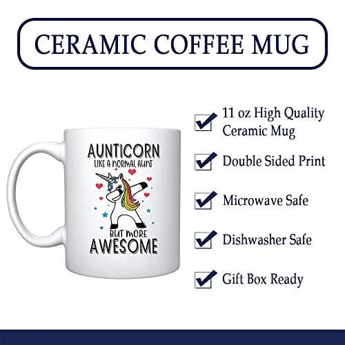 Veracco Aunticorn Like a Normal Aunt Ceramic Coffee Mug 11oz (325ml) | Funny Birthday Gift for Her thumbnail 3
