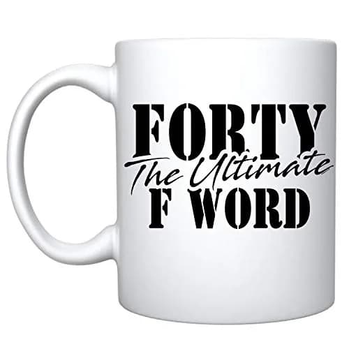 Veracco Forty The Ultimate F Word Ceramic Coffee Mug 325ml (11 Fl Oz) | Funny Birthday Gift for Him Her thumbnail 1