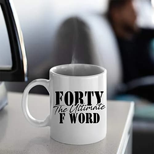 Veracco Forty The Ultimate F Word Ceramic Coffee Mug 325ml (11 Fl Oz) | Funny Birthday Gift for Him Her thumbnail 3