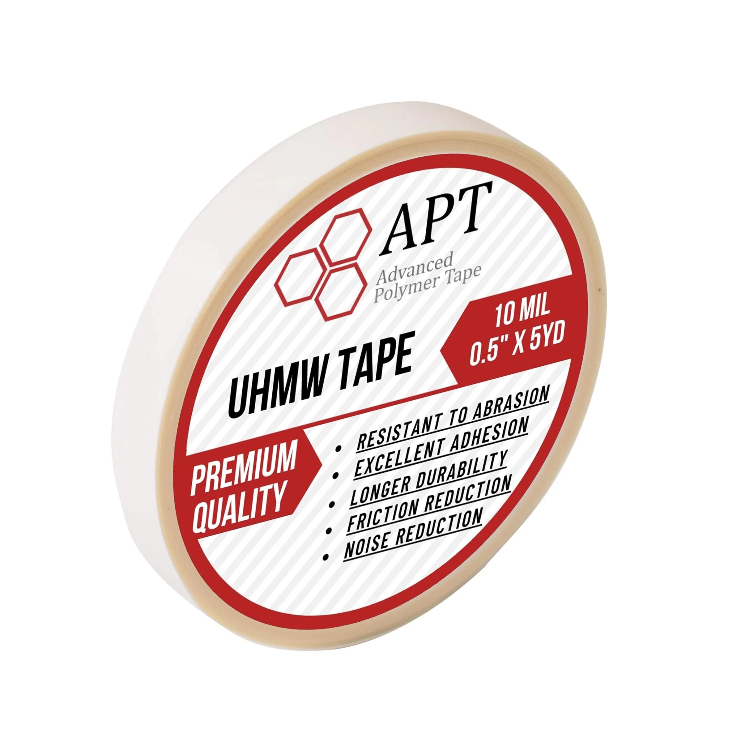 APT UHMW Polyethylene Tape 0.5" x 5Yds | Abrasion & Impact Resistant Surface Protection — 0.5" x 5Yds