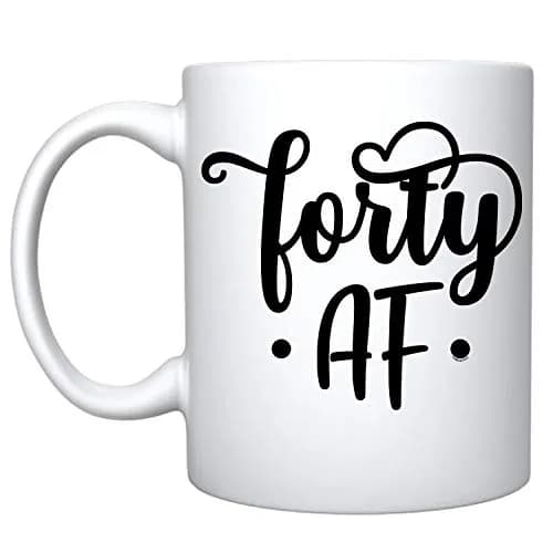Veracco Fourty AF 40 Years Olds Ceramic Coffee Mug | Funny Birthday Gift for Him & Her thumbnail 1