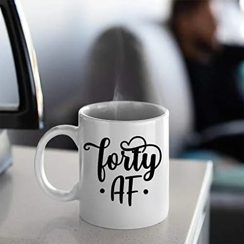 Veracco Fourty AF 40 Years Olds Ceramic Coffee Mug | Funny Birthday Gift for Him & Her thumbnail 4