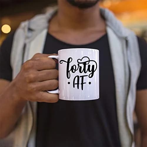 Veracco Fourty AF 40 Years Olds Ceramic Coffee Mug | Funny Birthday Gift for Him & Her thumbnail 5