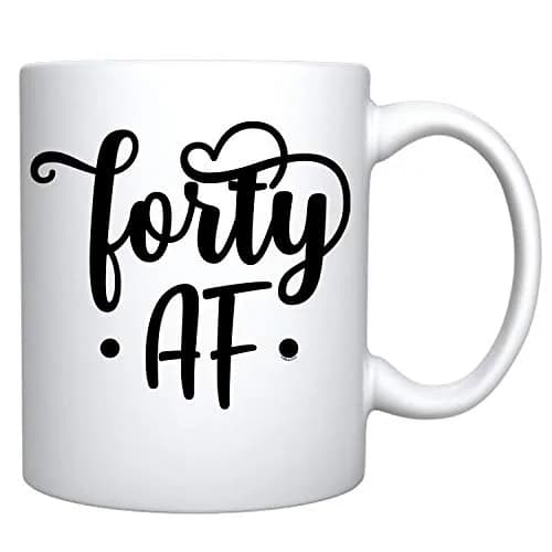Veracco Fourty AF 40 Years Olds Ceramic Coffee Mug | Funny Birthday Gift for Him & Her thumbnail 2