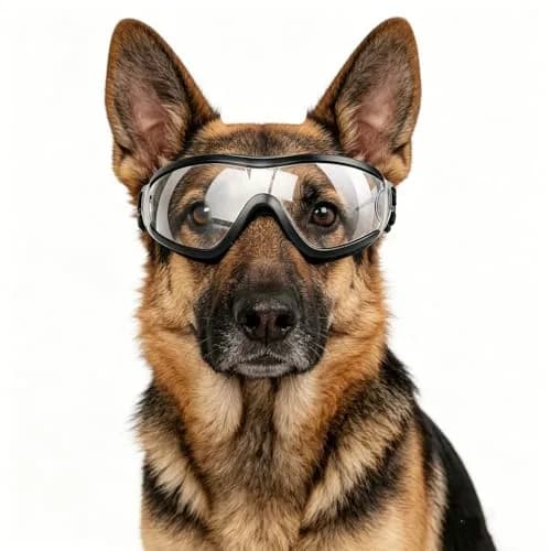NAMSAN Clear Dog Goggles for Medium to Large Dogs | UV Protection Driving Glasses with Adjustable Straps thumbnail 1