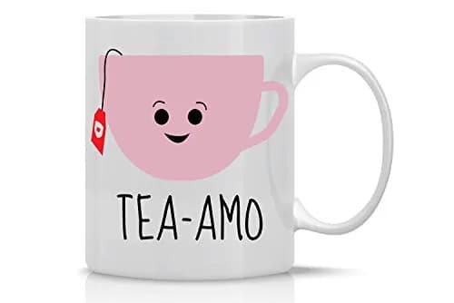 AW Fashions Tea Amo - Spanish I Love You 11oz Novelty Coffee Mug Perfect for Women, Funny Birthday Gift for Her, Fiancee, Girlfriend, Wife, Mom thumbnail 1