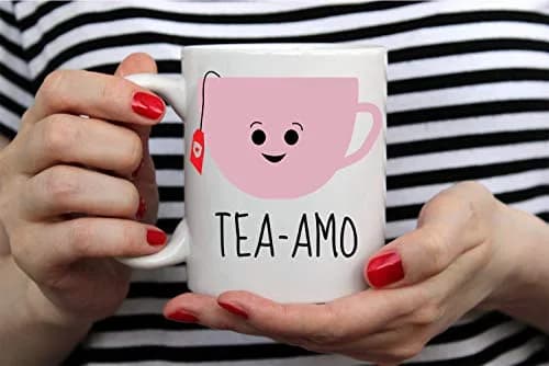 AW Fashions Tea Amo - Spanish I Love You 11oz Novelty Coffee Mug Perfect for Women, Funny Birthday Gift for Her, Fiancee, Girlfriend, Wife, Mom thumbnail 6