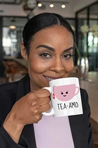 AW Fashions Tea Amo - Spanish I Love You 11oz Novelty Coffee Mug Perfect for Women, Funny Birthday Gift for Her, Fiancee, Girlfriend, Wife, Mom thumbnail 2