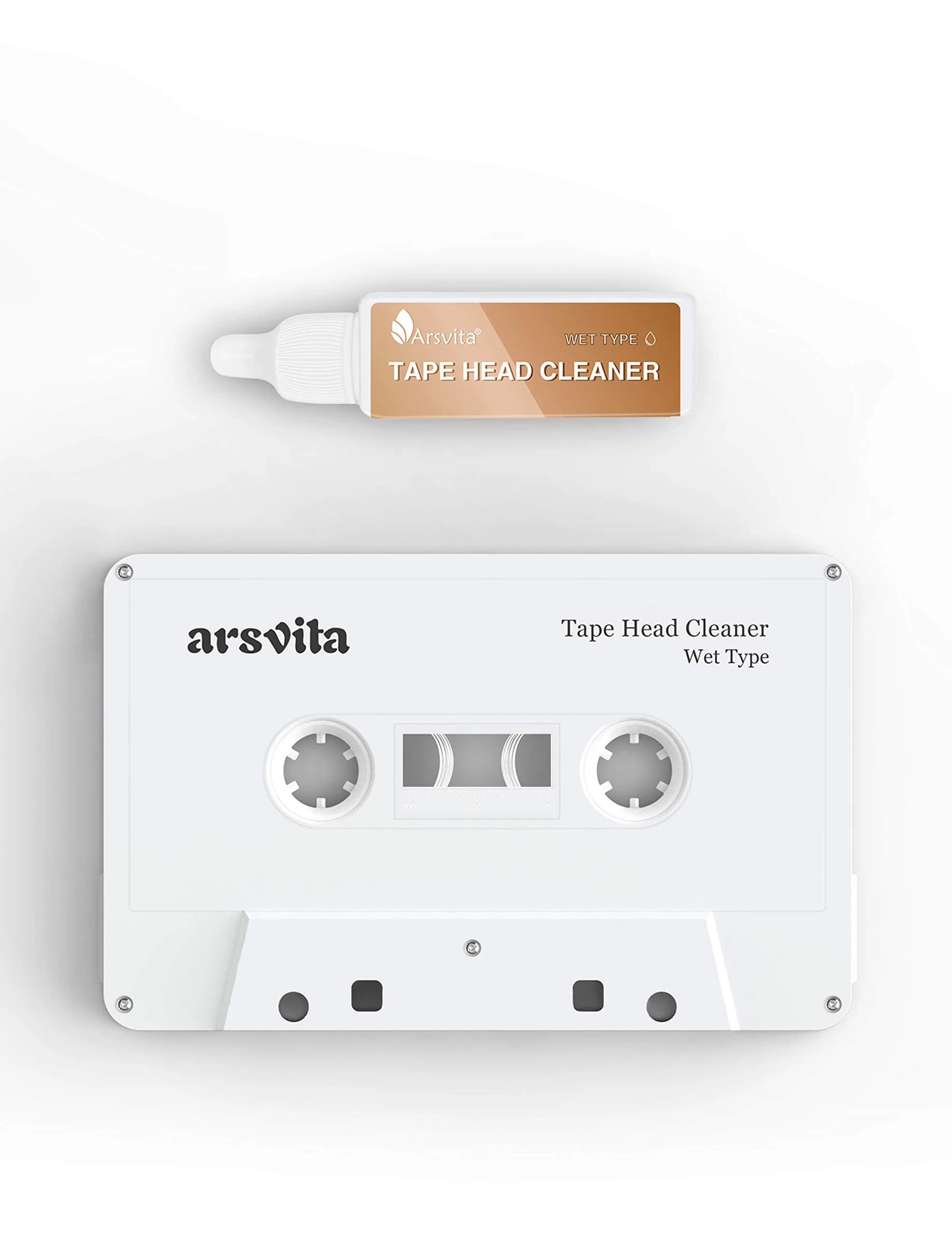 Arsvita Cassette Head Cleaner Kit with Cleaning Solution | Reusable Tape Cleaner for Home/Car Players - main product image