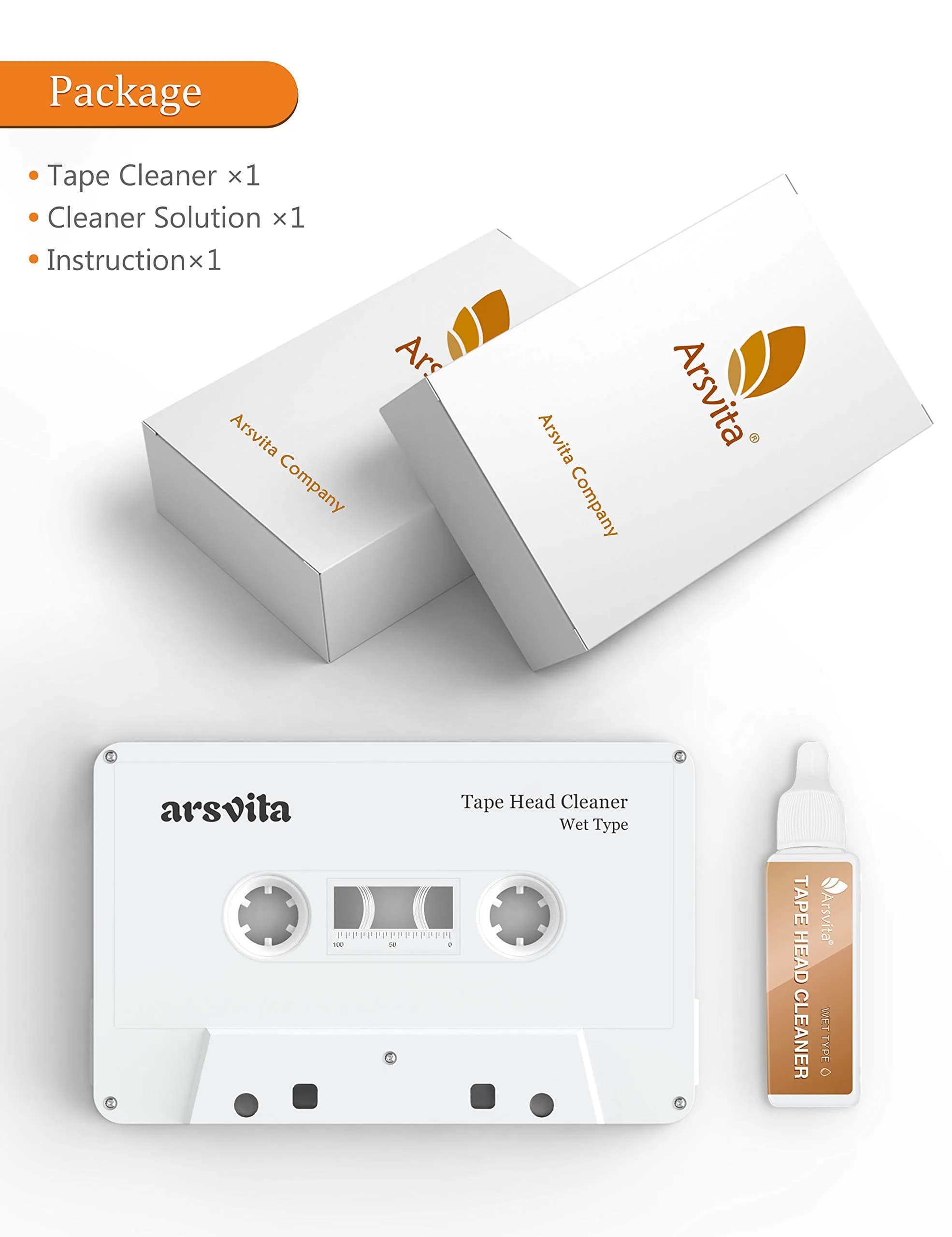 Arsvita Cassette Head Cleaner Kit with Cleaning Solution | Reusable Tape Cleaner for Home/Car Players - view 6