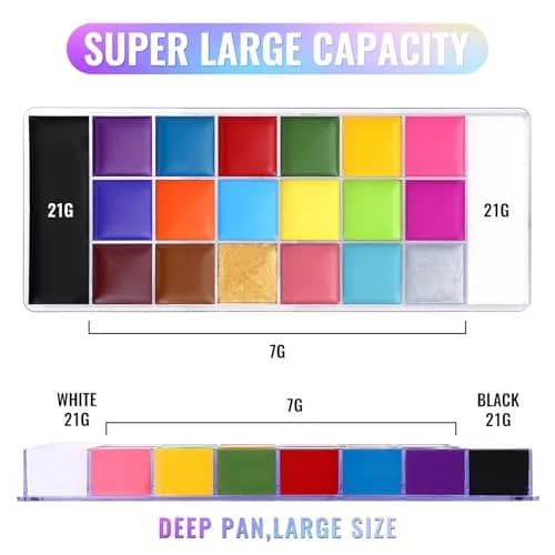 UCANBE Athena 20-Color Face & Body Paint Oil Palette 168g (5.9oz) | Professional SFX Makeup Kit thumbnail 7