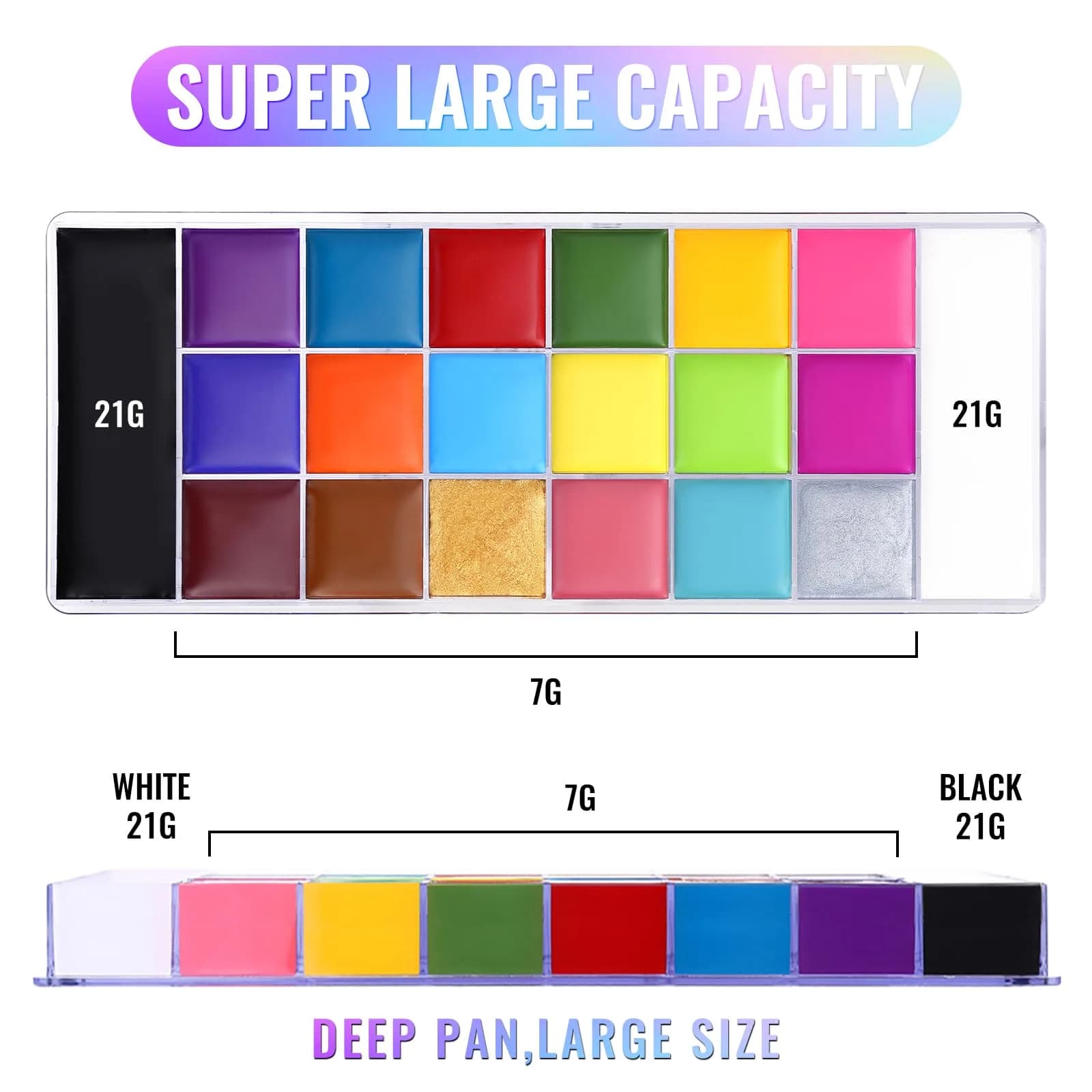 UCANBE Athena 20-Color Face & Body Paint Oil Palette 168g (5.9oz) | Professional SFX Makeup Kit - view 7