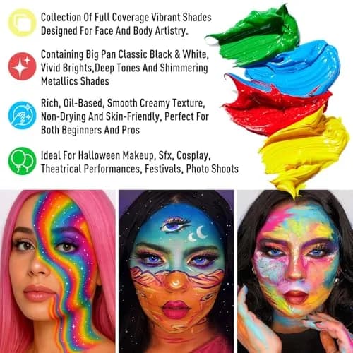 UCANBE Athena 20-Color Face & Body Paint Oil Palette 168g (5.9oz) | Professional SFX Makeup Kit thumbnail 2