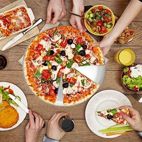 TeamFar Pizza Pan Set of 3 | Heavy Duty Stainless Steel Baking Trays for Family & Gift (10.2/11.8/13.4 Inch) thumbnail 7