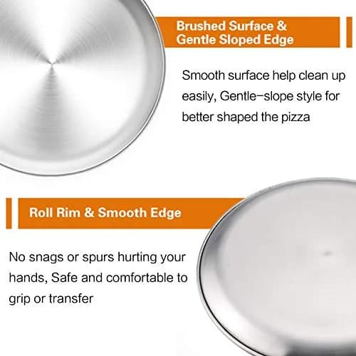 TeamFar Pizza Pan Set of 3 | Heavy Duty Stainless Steel Baking Trays for Family & Gift (10.2/11.8/13.4 Inch) thumbnail 2