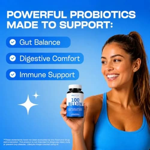GOBIOTIX 100 Billion Digestive Enzymes Supplement - Probiotics & Prebiotics 30 Capsules | Vegan, Non GMO thumbnail 3