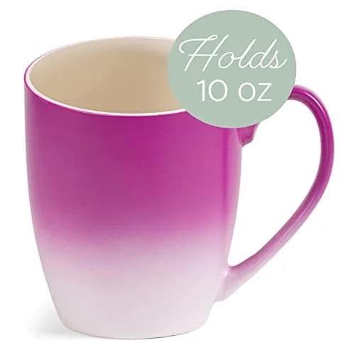 Elanze Designs Magenta Ombre Matte Ceramic Stoneware Coffee Cup Mugs Set of 4 (355ml / 12 Fl Oz) | Vibrant Two-Toned Drinkware thumbnail 3