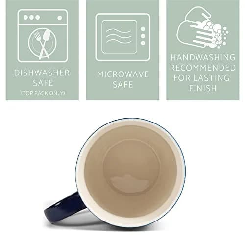 Elanze Designs Blue White Ombre Matte Ceramic Stoneware Coffee Mugs Set of 4 | 270ml (10 fl oz) Capacity thumbnail 4