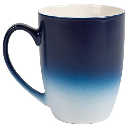 Elanze Designs Blue White Ombre Matte Ceramic Stoneware Coffee Mugs Set of 4 | 270ml (10 fl oz) Capacity thumbnail 2
