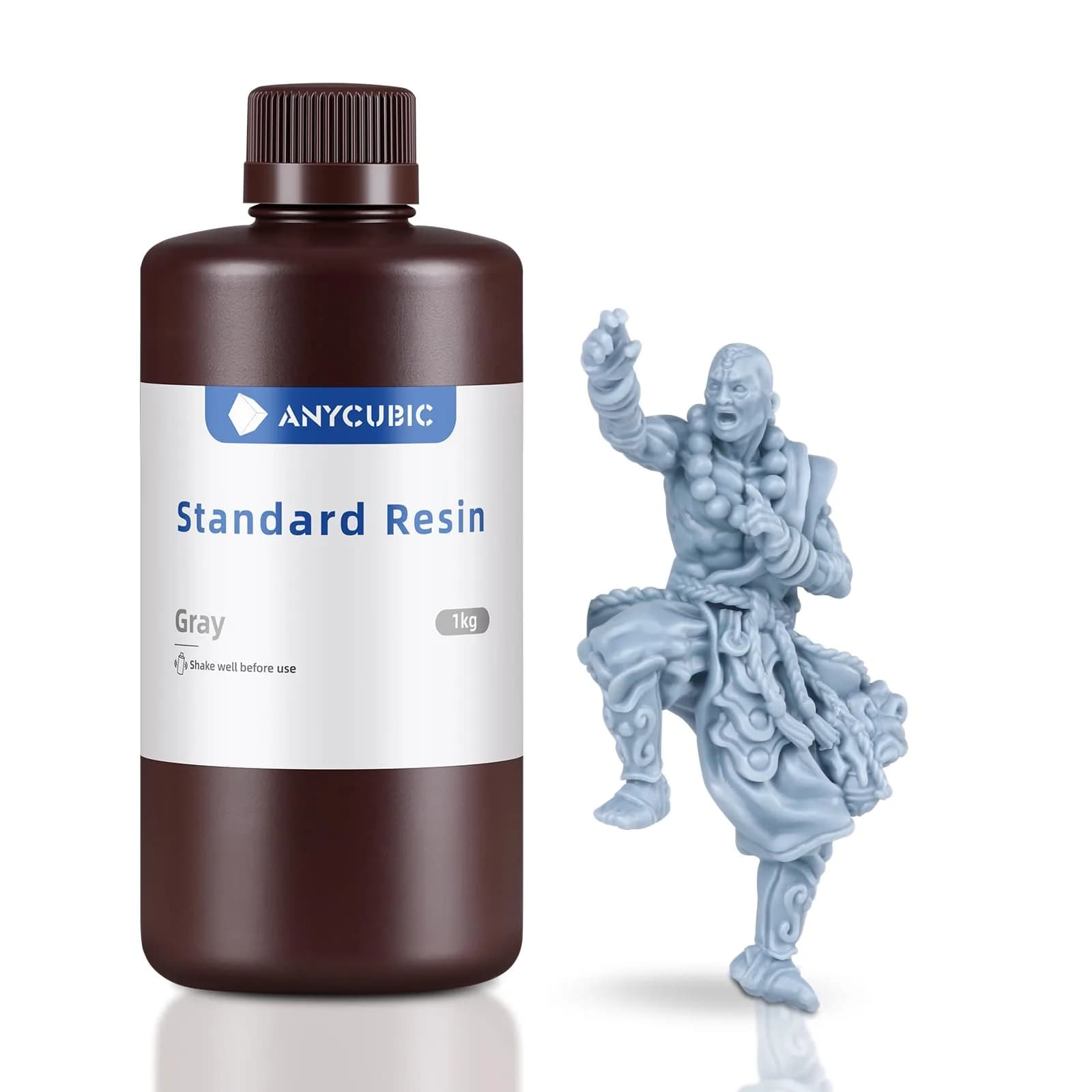 ANYCUBIC Grey 1kg UV Photopolymer Resin | High Precision Fast Curing for LCD 3D Printing