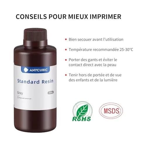 ANYCUBIC Grey 1kg UV Photopolymer Resin | High Precision Fast Curing for LCD 3D Printing thumbnail 3