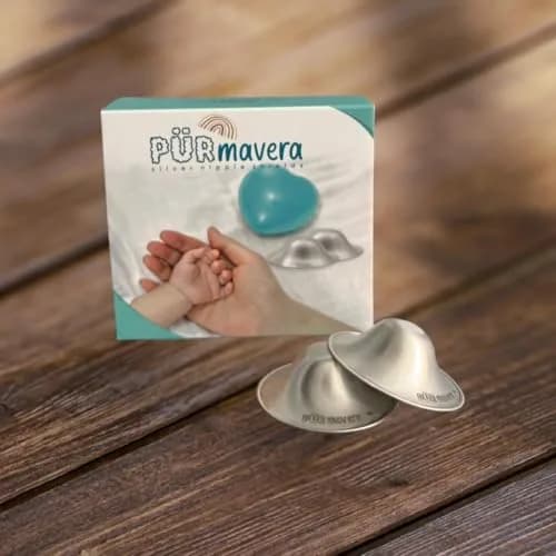PÜRMAVERA 925 Silver Nursing Cups for Breastfeeding Moms, 2 Count | Handmade in England thumbnail 2