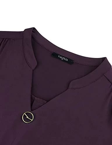 VALOLIA Women's 3/4 Sleeve Tunic Top | Fall Fashion 2023, Dressy Blouses with Tummy Coverage (Medium) thumbnail 3