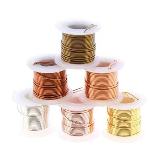 The Beadsmith Craft Wire Assortment - Tarnish-Resistant Copper Wire for Jewelry Making, 6-Pack, 0.75-Inch Mini Spools, 4 Yd Each, 22-Gauge, Assorted Colors, Medium Temper | Versatile Jewelry Wire thumbnail 1