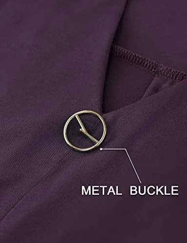 VALOLIA Women's V Neck 3/4 Sleeve Blouse XX-Large Dark Purple | Stylish & Casual Tunic thumbnail 4