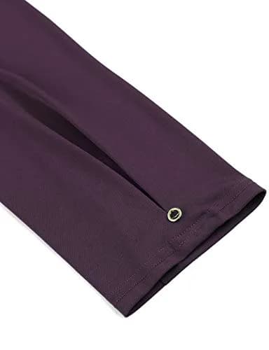 VALOLIA Women's V Neck 3/4 Sleeve Blouse XX-Large Dark Purple | Stylish & Casual Tunic thumbnail 5