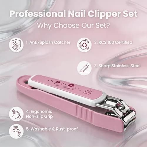 Pafason Nail Clipper Set Curved Blade Fingernail and Toenail Cutter | Ultra Sharp Stainless Steel, Mess-Free Grooming (70-120 chars) thumbnail 7