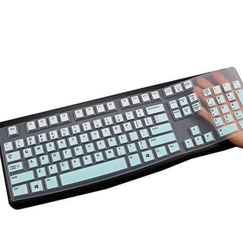 MUBUY-GOL Keyboard Cover Skin Protector for Logitech MK120 K120 Wired Keyboard | US Layout, Waterproof & Washable thumbnail 1