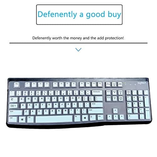 MUBUY-GOL Keyboard Cover Skin Protector for Logitech MK120 K120 Wired Keyboard | US Layout, Waterproof & Washable thumbnail 3