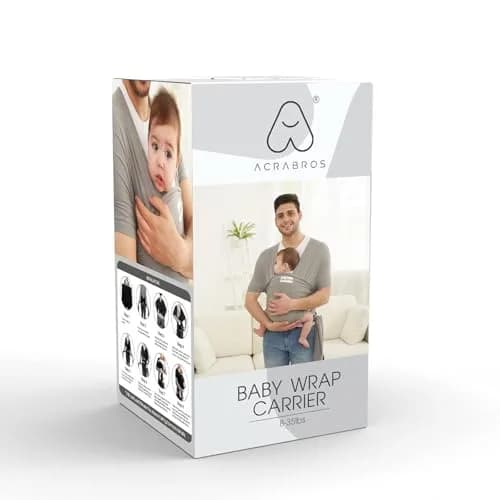ACRABROS Baby Wrap Carrier, Hands-Free Sling for Newborns to Toddlers (8-35 lbs) | Breathable & Comfortable thumbnail 7