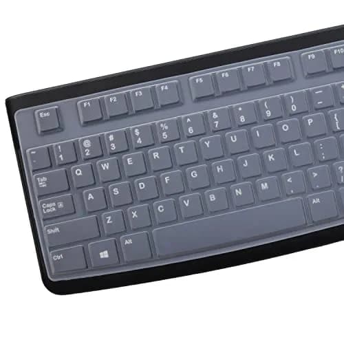 MUBUY-GOL Keyboard Cover Skin Protector for Logitech MK120 K120 Wired Keyboard | US Layout, Clear, Ultra Thin thumbnail 2