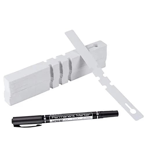 MIHEY White Plastic Plant Tags with Marker Pen, 20cm (7.87 inch) - 200 Pcs | Durable & UV Resistant thumbnail 1