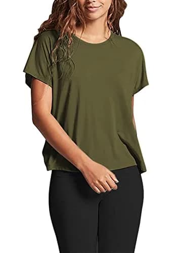 Mippo Women’s Open Back Workout Tops Short Sleeve | Soft Modal Fabric for Yoga & Casual Wear thumbnail 2