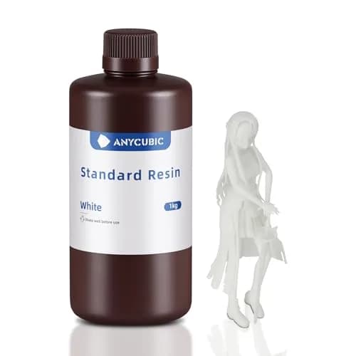 ANYCUBIC 3D Printer Resin, 405nm High Precision Fast Curing UV Photopolymer Resin 1kg (2.2 lb) White | For LCD 3D Printing thumbnail 1