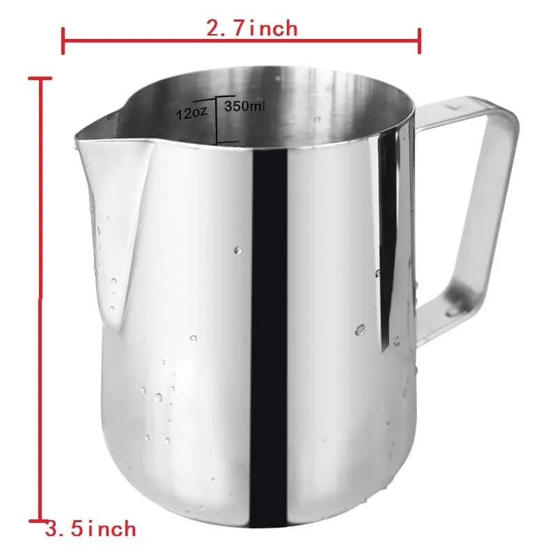 SOTECH Stainless Steel Espresso Milk Frothing Pitcher,12oz/350ml | Rust-proof, Dripless, Dishwasher Safe thumbnail 6