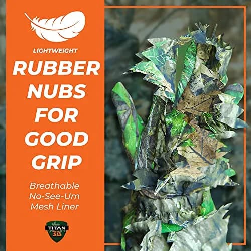 Titan 3D Leafy Gloves for Leafy Suit | Lightweight Camouflage Hunting Gloves thumbnail 2