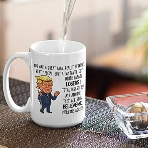 The Improper Mug Trump Papa Mug for Grandpa or Dad | Funny 11 or 15 oz White Ceramic Coffee Comment Cup thumbnail 3
