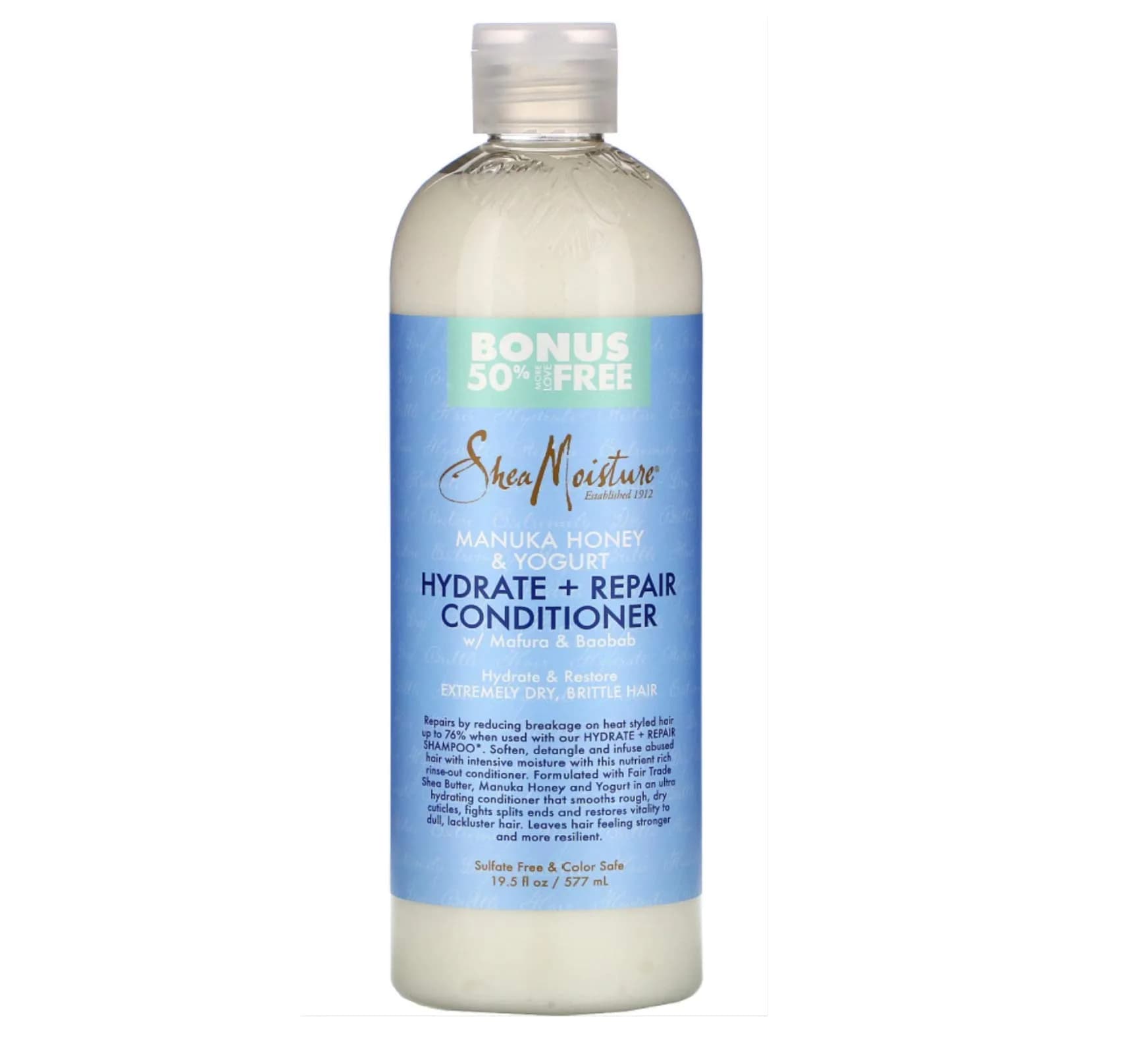 Shea Moisture Manuka Honey & Yogurt Conditioner 577ml (19.8 Fl Oz) | Deeply Nourishes Dry Hair — White