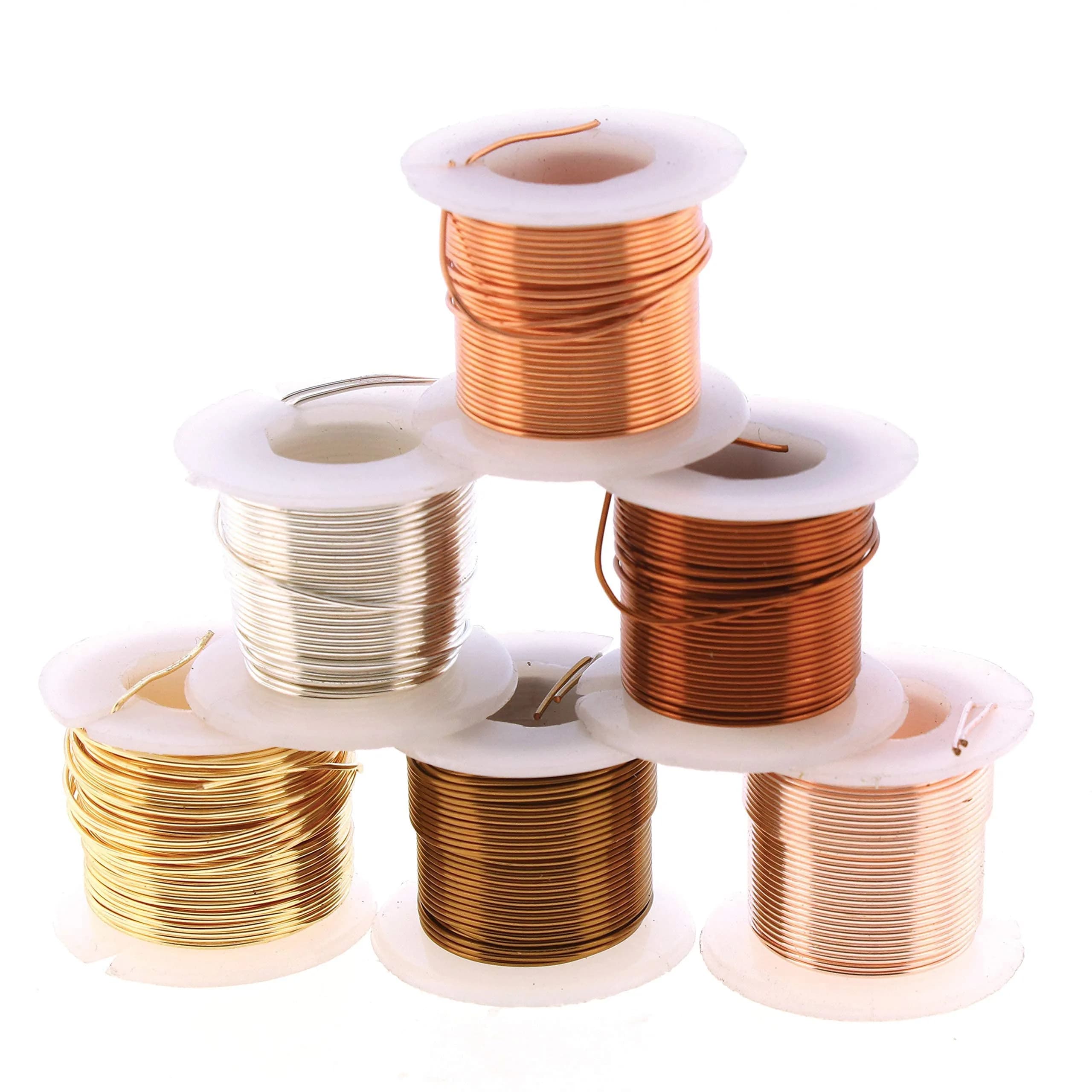The Beadsmith Craft Wire Assortment 24 Gauge (213 in / 5.5 m) | Tarnish-Resistant Copper Wire for Jewelry Making
