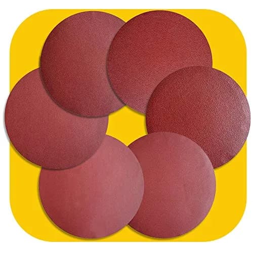 TPmax 60 PCS 5 Inch NO-Hole PSA Aluminum Oxide Sanding Disc | Self Stick, 10 Each of 60 100 150 180 240 400 Grit, Brown thumbnail 1