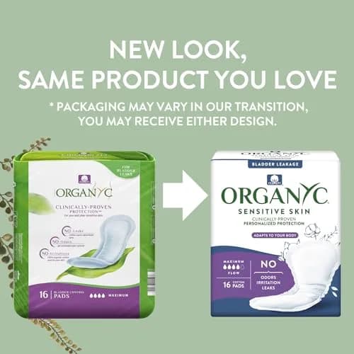 Organyc 100% Organic Cotton Light Incontinence Pads | Ultimate Flow, 14 Count thumbnail 2
