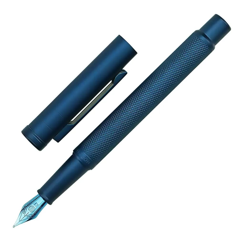 erofa H3 Fountain Pen - Dark Blue, EF Nib (0.38mm) with Bamboo Clip, Silver Aluminum Alloy - main product image